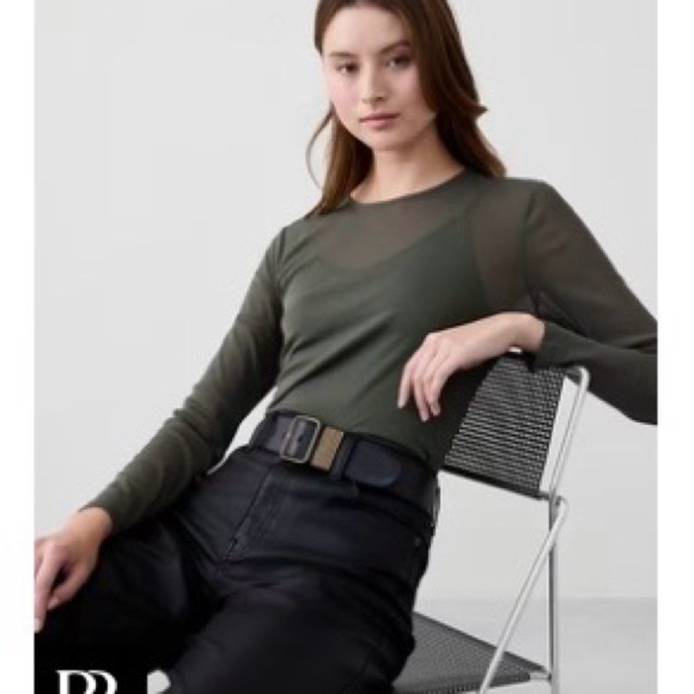 Banana Republic Dark Green Long Sleeve Top